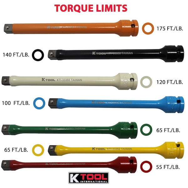 Torque Extension Set 1/2" Dr, 7Pc